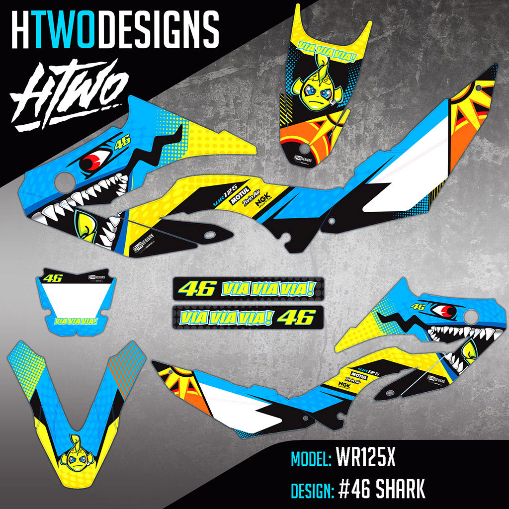 WR125X Graphics - Rossi Shark Via Via Via! – HTWO Designs
