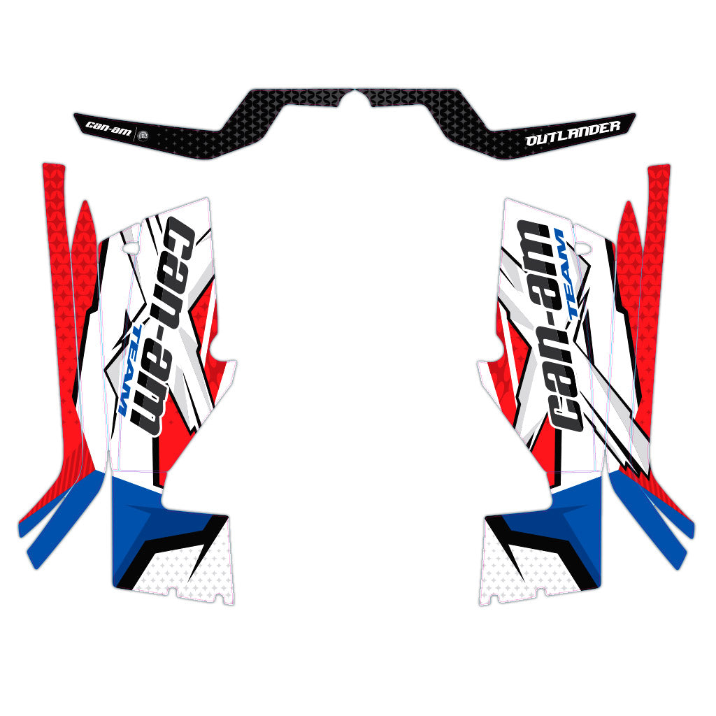 Can-Am Outlander G1 Graphic Kit | Red/Blue Race – HTWO Designs