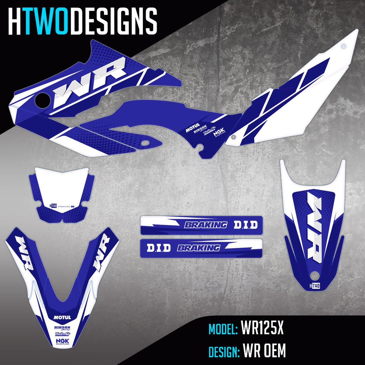 WR125X Graphics - Yamaha Factory WR Blue – HTWO Designs