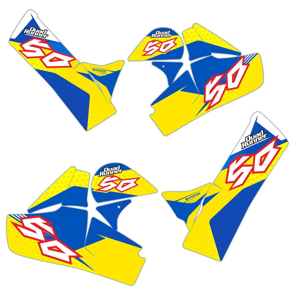 Yellow Quad/graphics LT50 Graphics | Suzuki Quad Runner Yellow – HTWO Designs